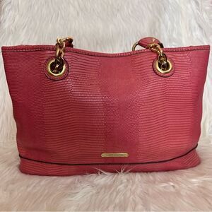 Liz Claiborne Purse Tote Pink Mauve Gold-tone Hardware 2 Handles